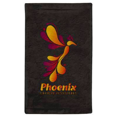 Microfiber velour sports towel with branded full color logo